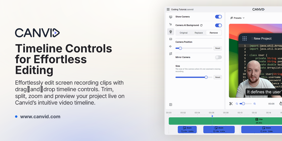 Easy Timeline Controls for Screen Recording | CANVID