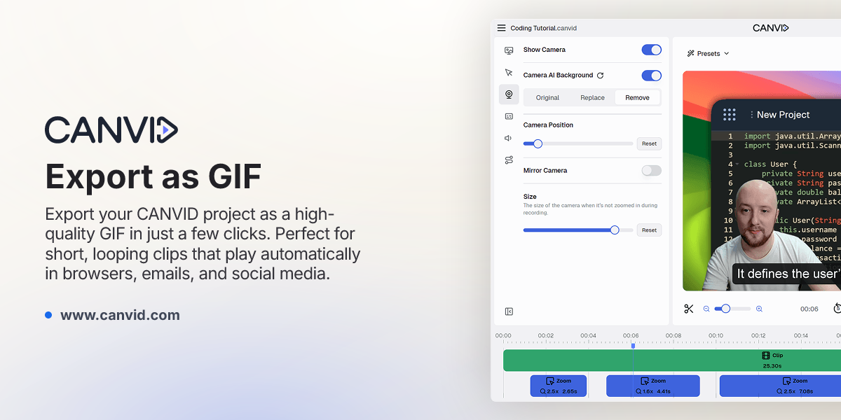 Export as GIF | CANVID