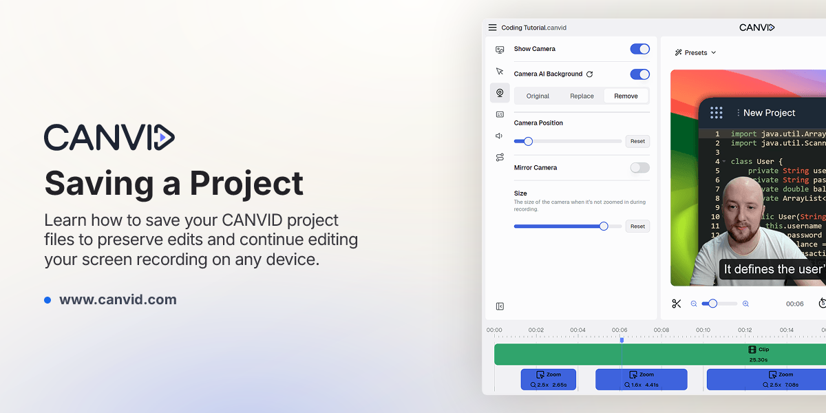 Project Save Save a Project | CANVID